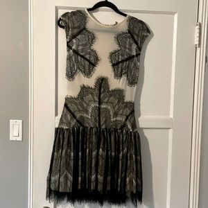 ASOS Wht/Blk Lace Dress, Size 6